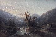 Johann Hermann Carmiencke A mountain stream Spain oil painting artist